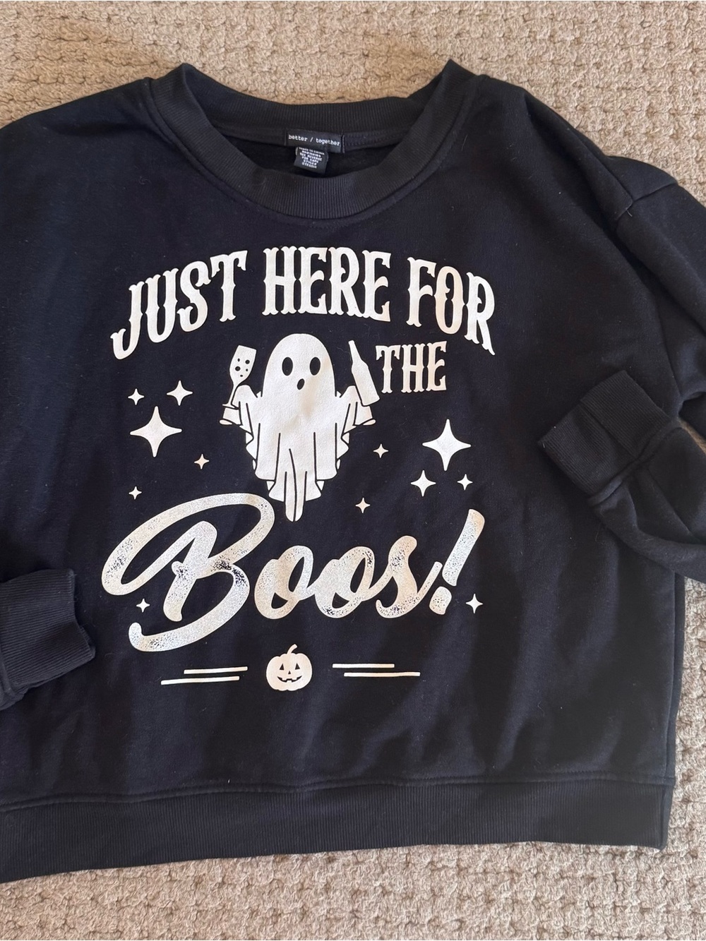 Graphic Halloween Crewneck Sweatshirt - Black